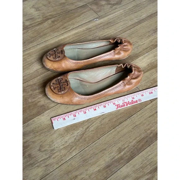 Tory Burch Brown Minnie Travel Ballet Flats Women’s Slippers Soft Napa Leather - Picture 12 of 13